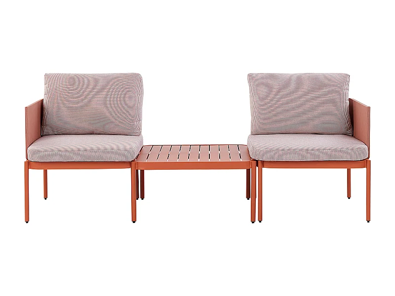 Ensemble de salon de jardin avec table 2 places TERRACINA Métal Orange