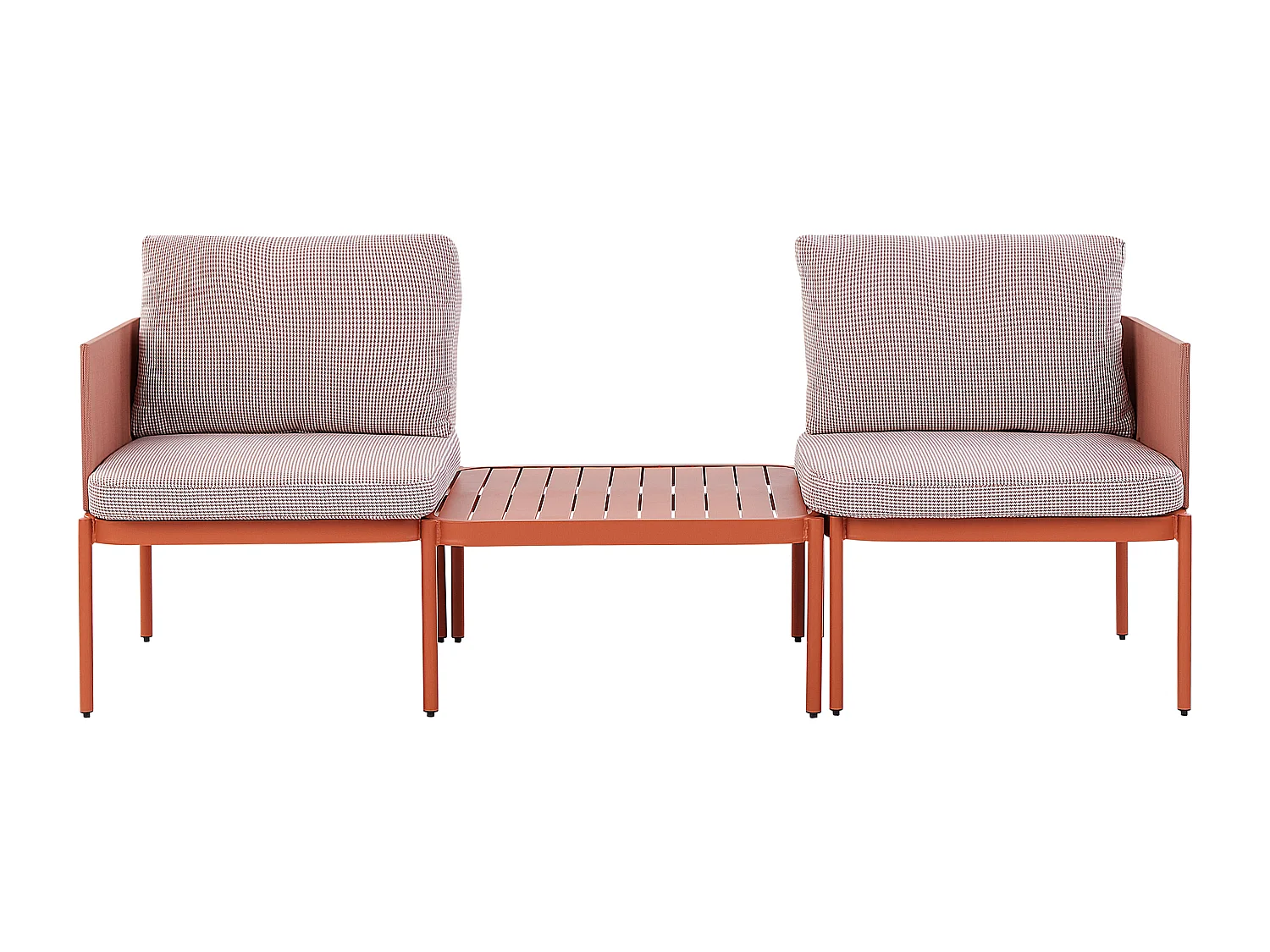 Lounge-Set mit Couchtisch orange Aluminium modulares 2-Sitzer Sofa-Set Terracina