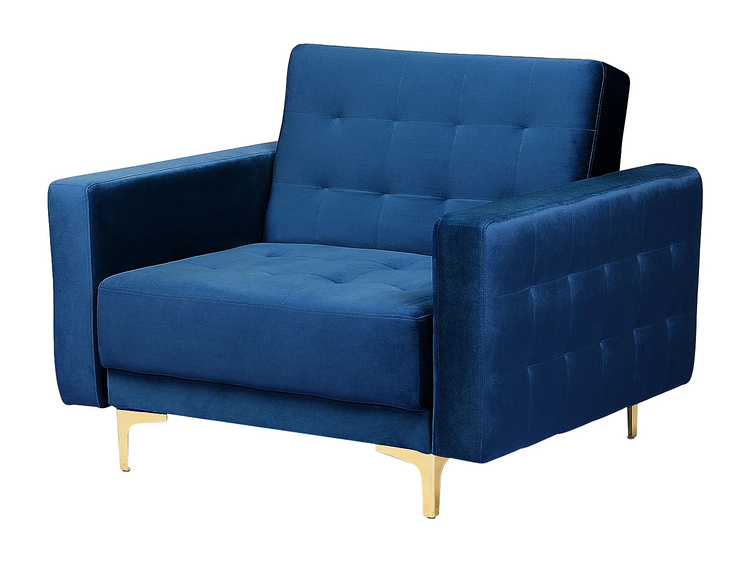 Ensemble de salon 5 places ABERDEEN Velours Bleu marine