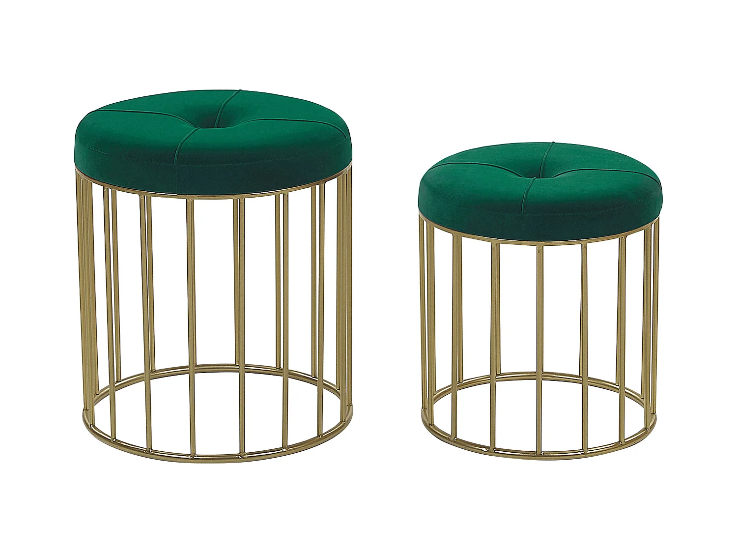 Lot de 2 tabourets LUBBOCK Velours Vert foncé