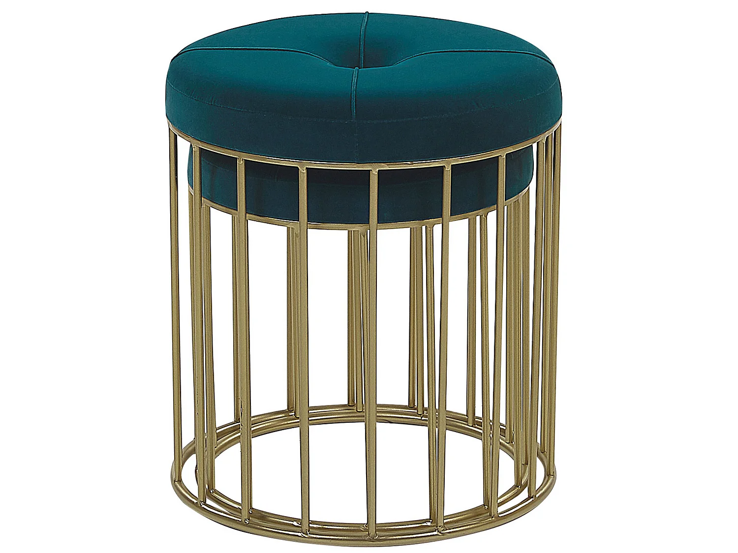 Lot de 2 tabourets LUBBOCK Velours Bleu paon