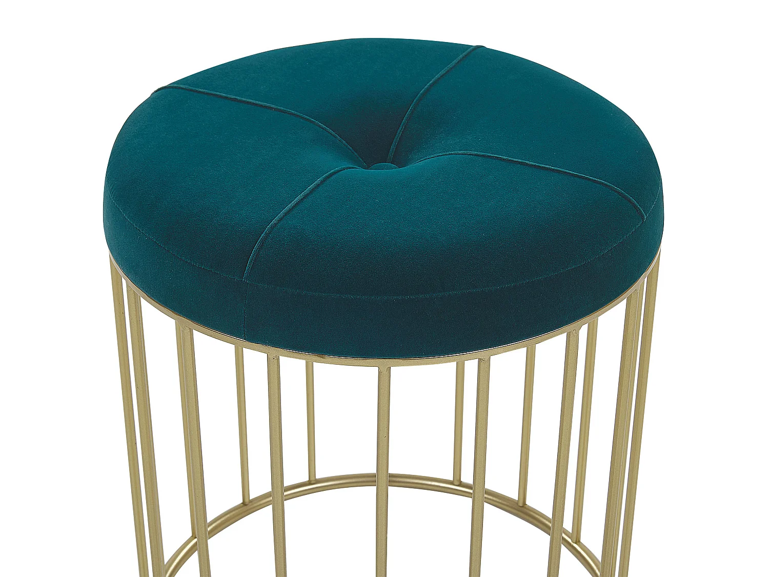 Lot de 2 tabourets LUBBOCK Velours Bleu paon