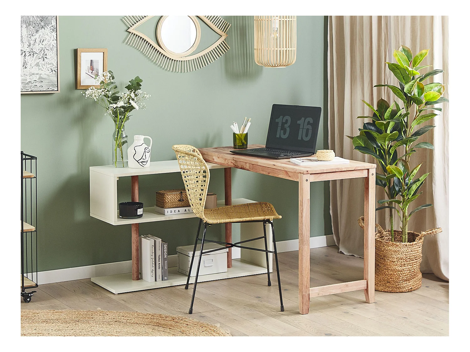 Converteerbaar bureau met boekenplank CHANDLER Wit 120 cm 45 cm