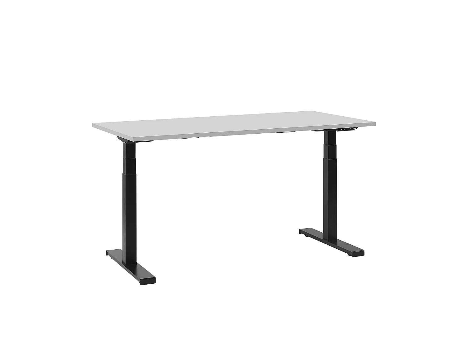 Moderner, verstellbarer Steh Schreibtisch Dual Motor grau/schwarz 130x72 Destin II
