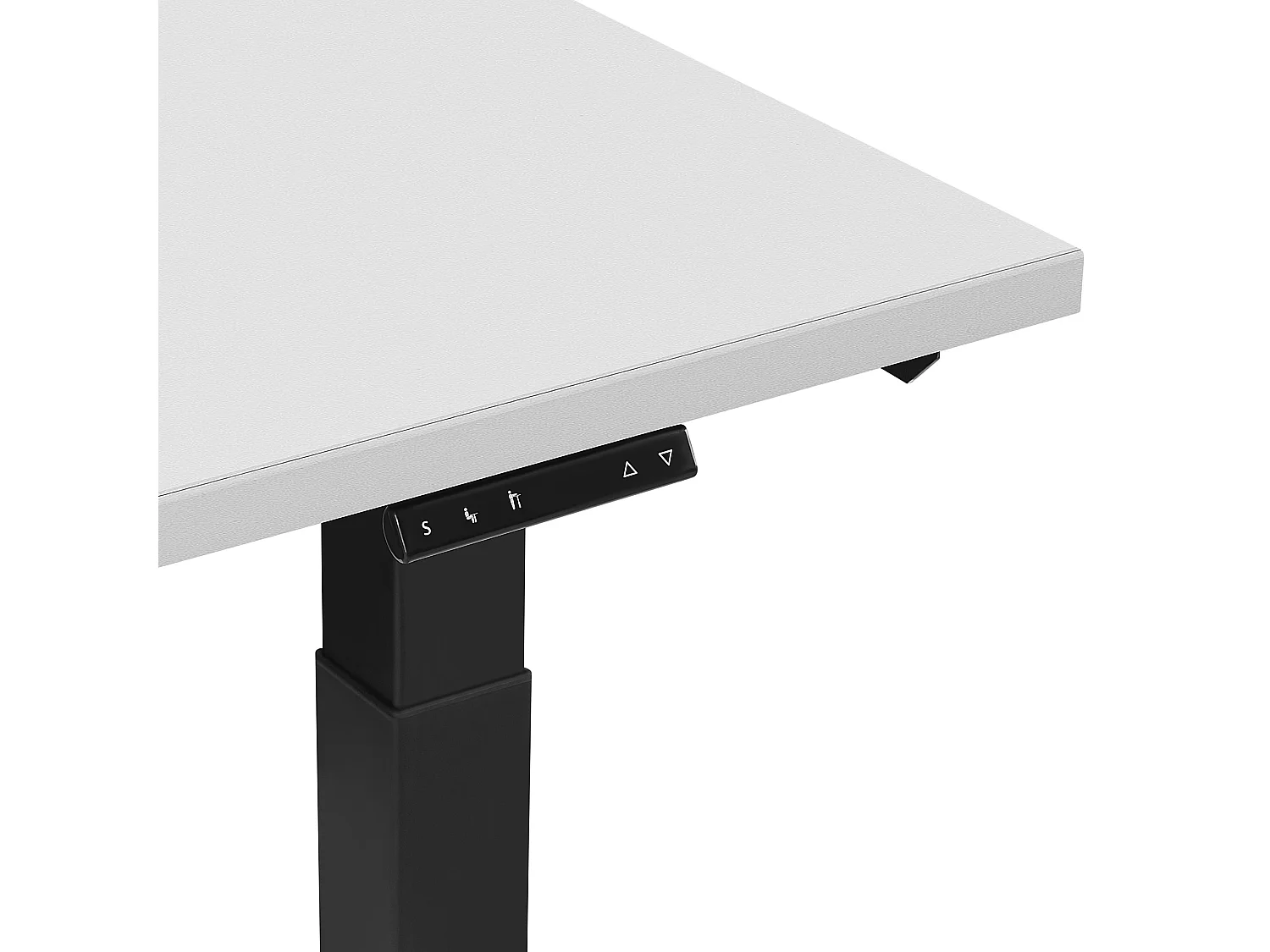 Moderner, verstellbarer Steh Schreibtisch Dual Motor grau/schwarz 130x72 Destin II