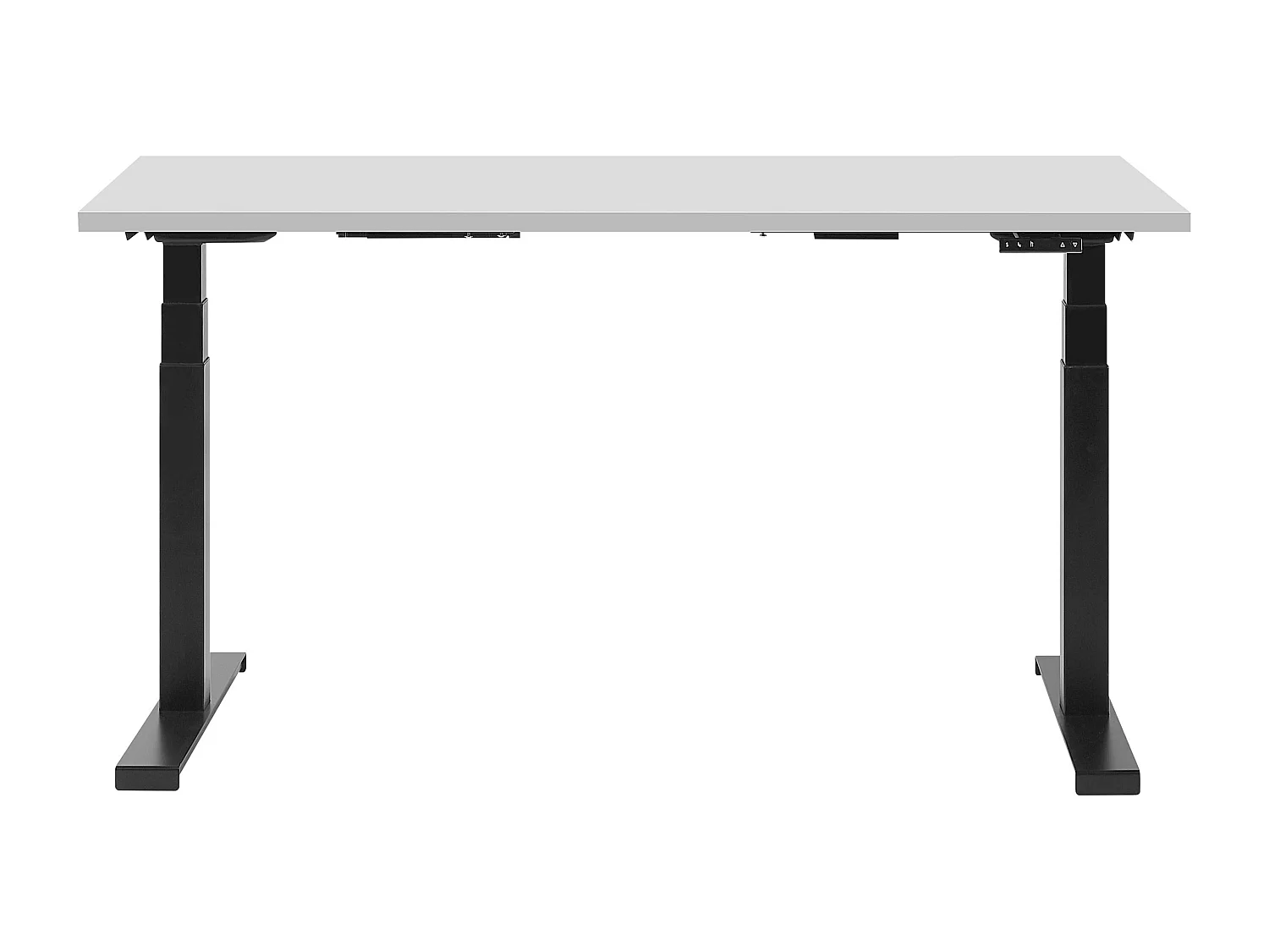 Moderner, verstellbarer Steh Schreibtisch Dual Motor grau/schwarz 130x72 Destin II