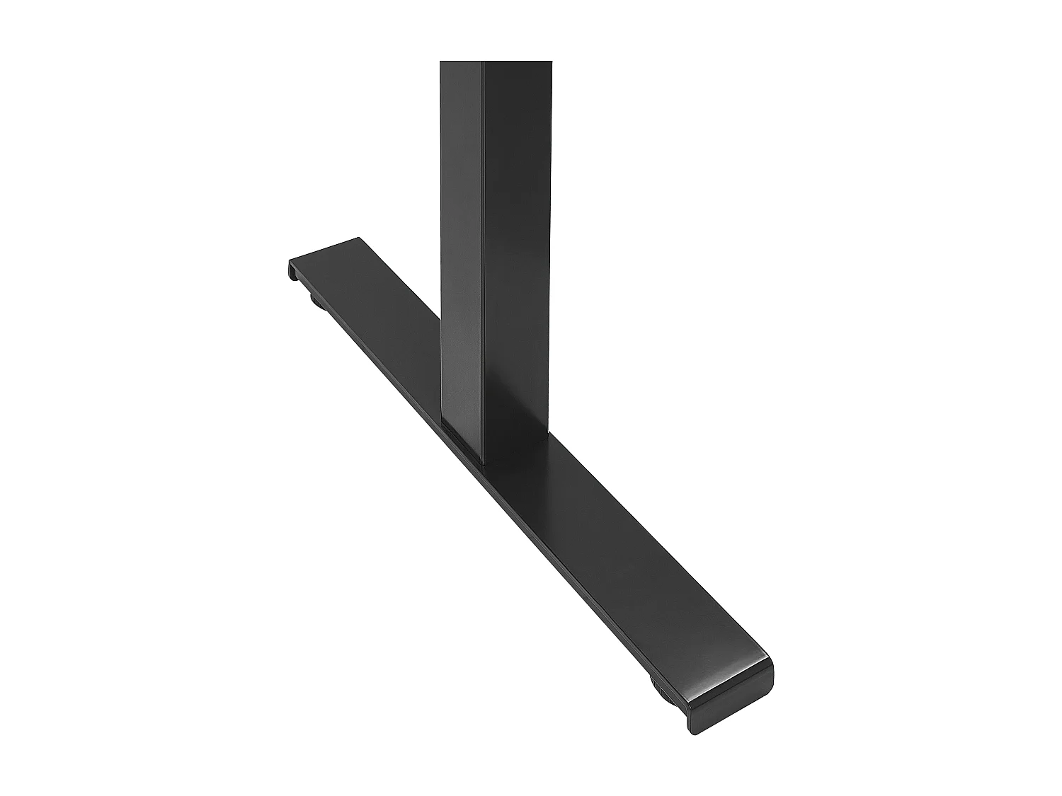 Bureau angle à gauche / réglable électrique 160 x 110 cm effet bois foncé et noir DESTIN II