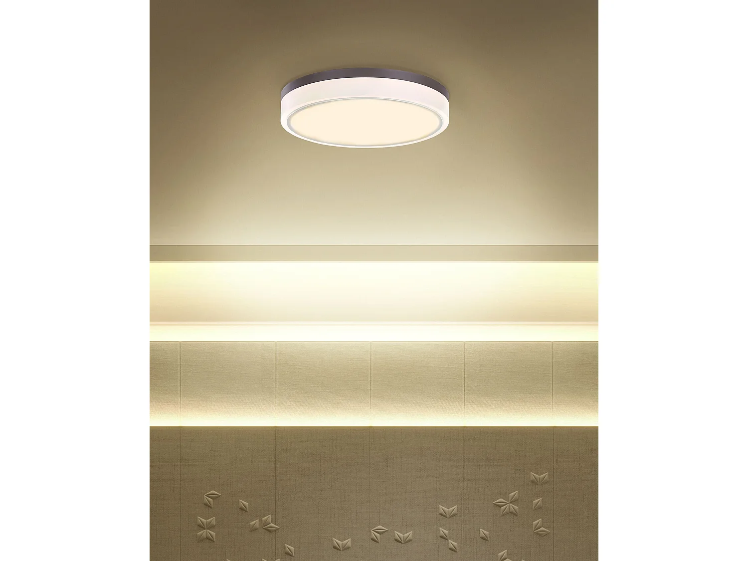 LED Deckenleuchte Metall Acryl weiß flach rund warmweißes Licht Modern Sakae