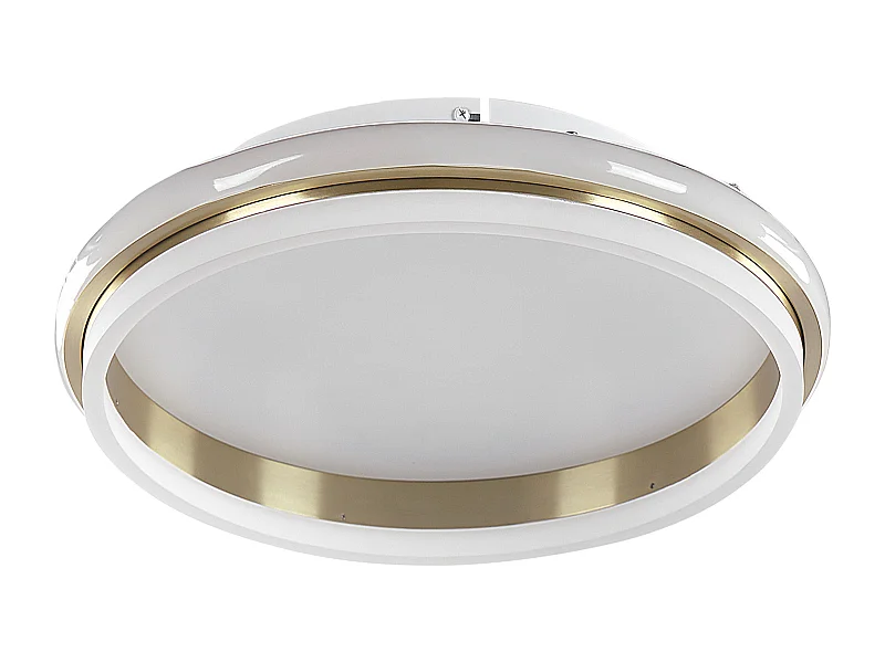 LED Deckenleuchte Metall gold / weiß ringförmig warmweißes Licht modern Taping