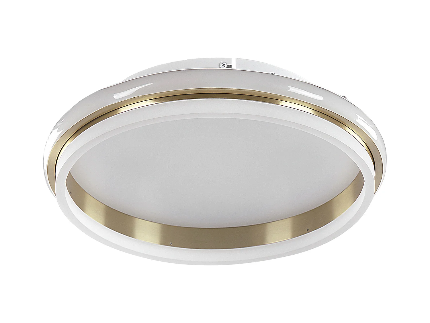 LED Deckenleuchte Metall gold / weiß ringförmig warmweißes Licht modern Taping