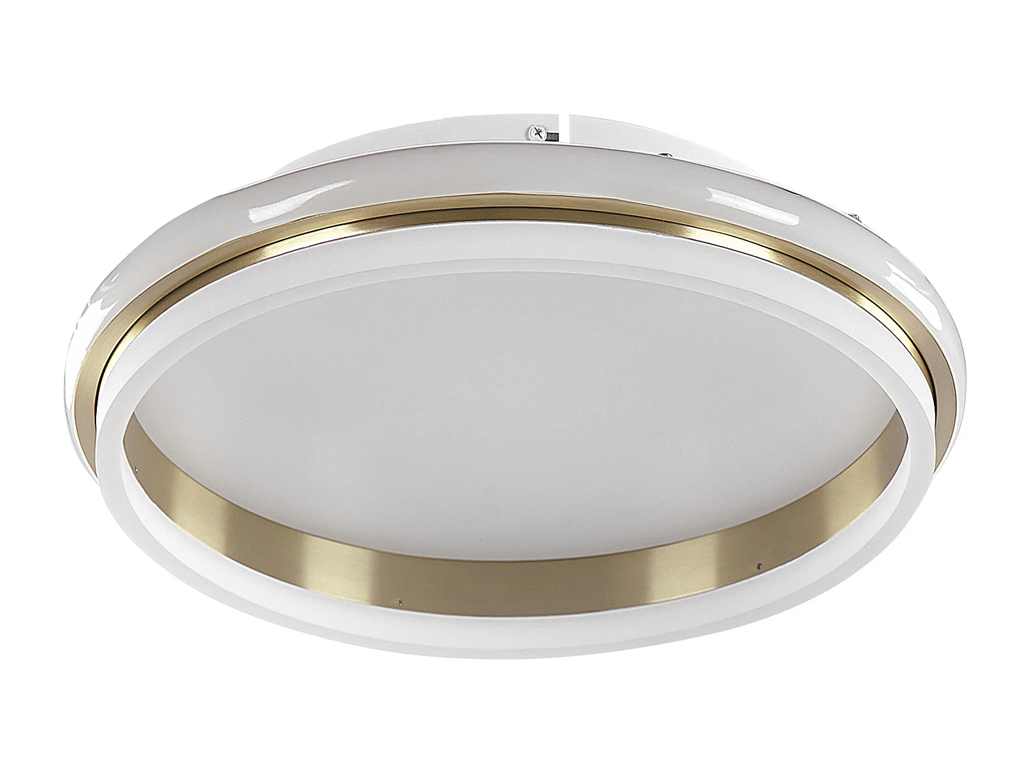 LED Deckenleuchte Metall gold / weiß ringförmig warmweißes Licht modern Taping