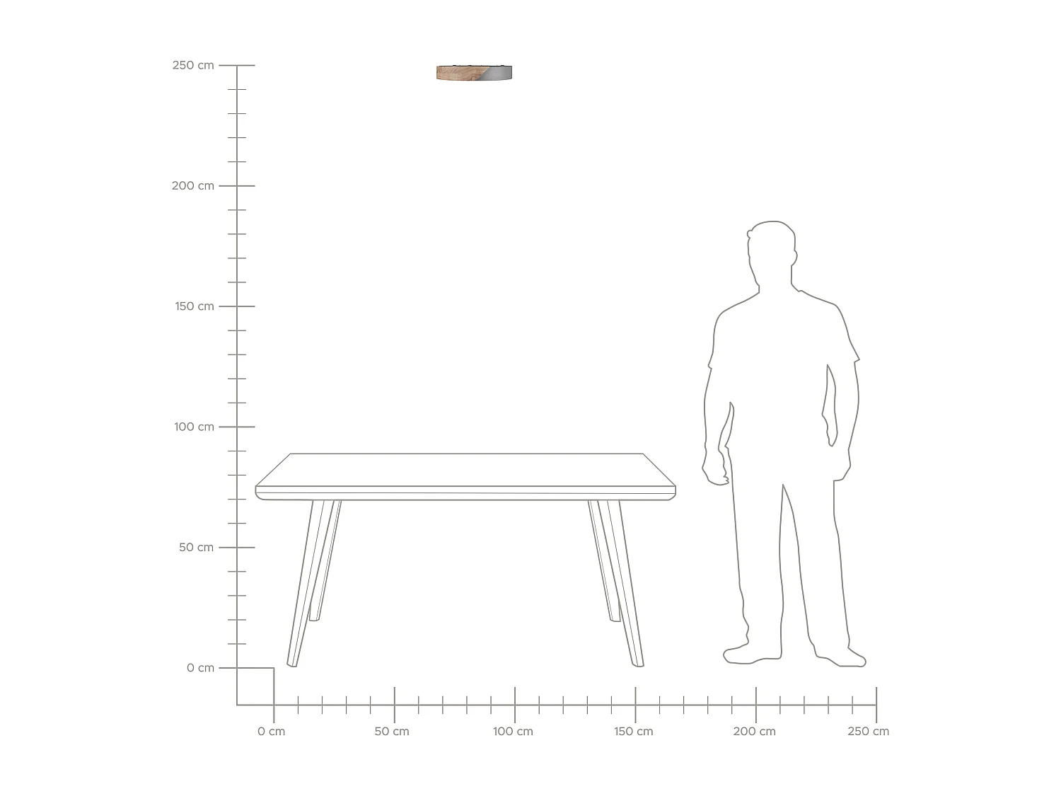 LED Deckenleuchte Metall Acryl grau Holzoptik rund warmweißes Licht Pattani