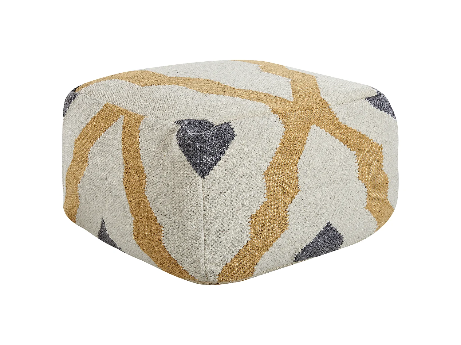Poef ZEUGMA Wol Beige 56 cm 56 cm 32 cm