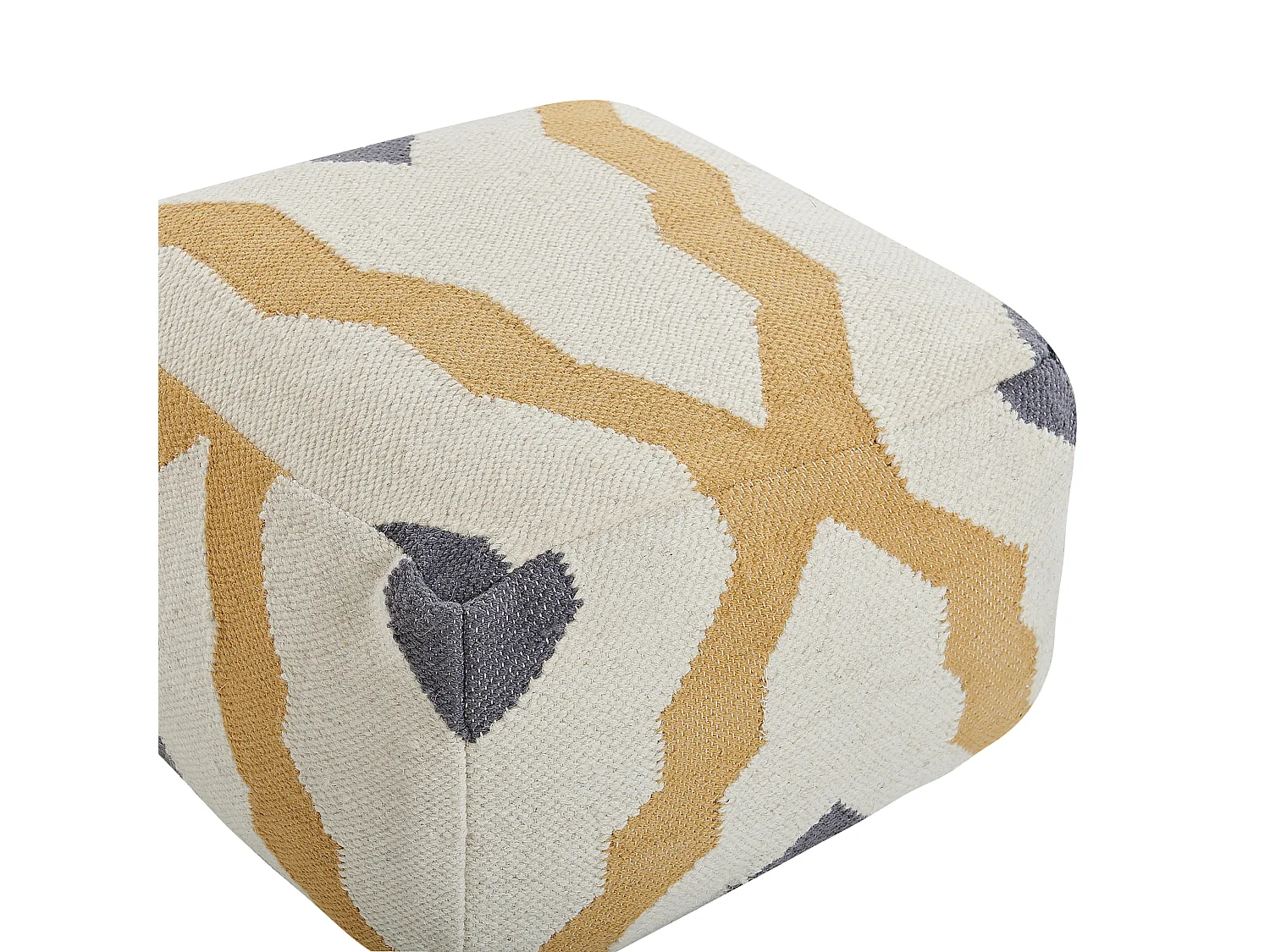 Poef ZEUGMA Wol Beige 56 cm 56 cm 32 cm