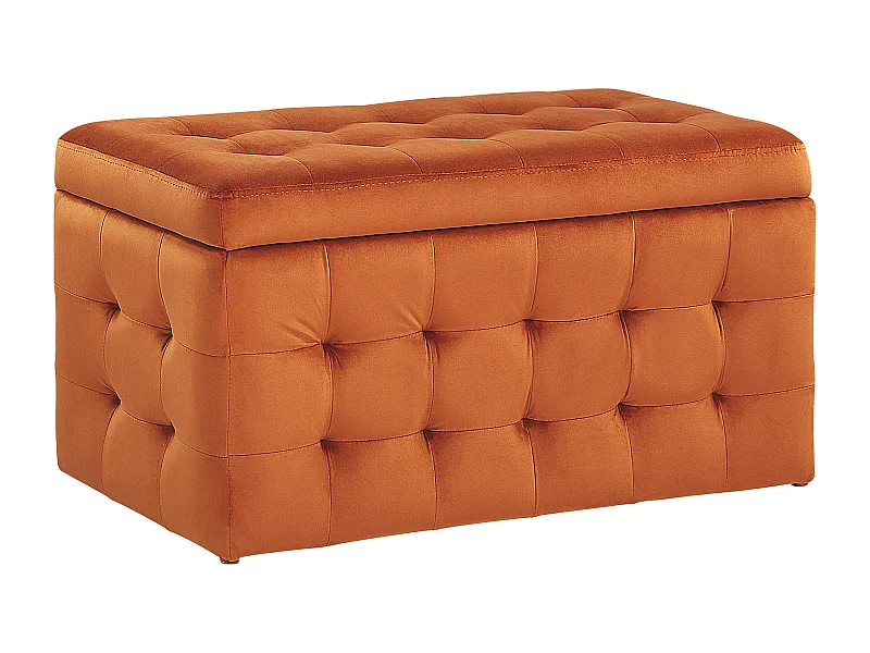 Pouf de rangement MICHIGAN Velours Orange
