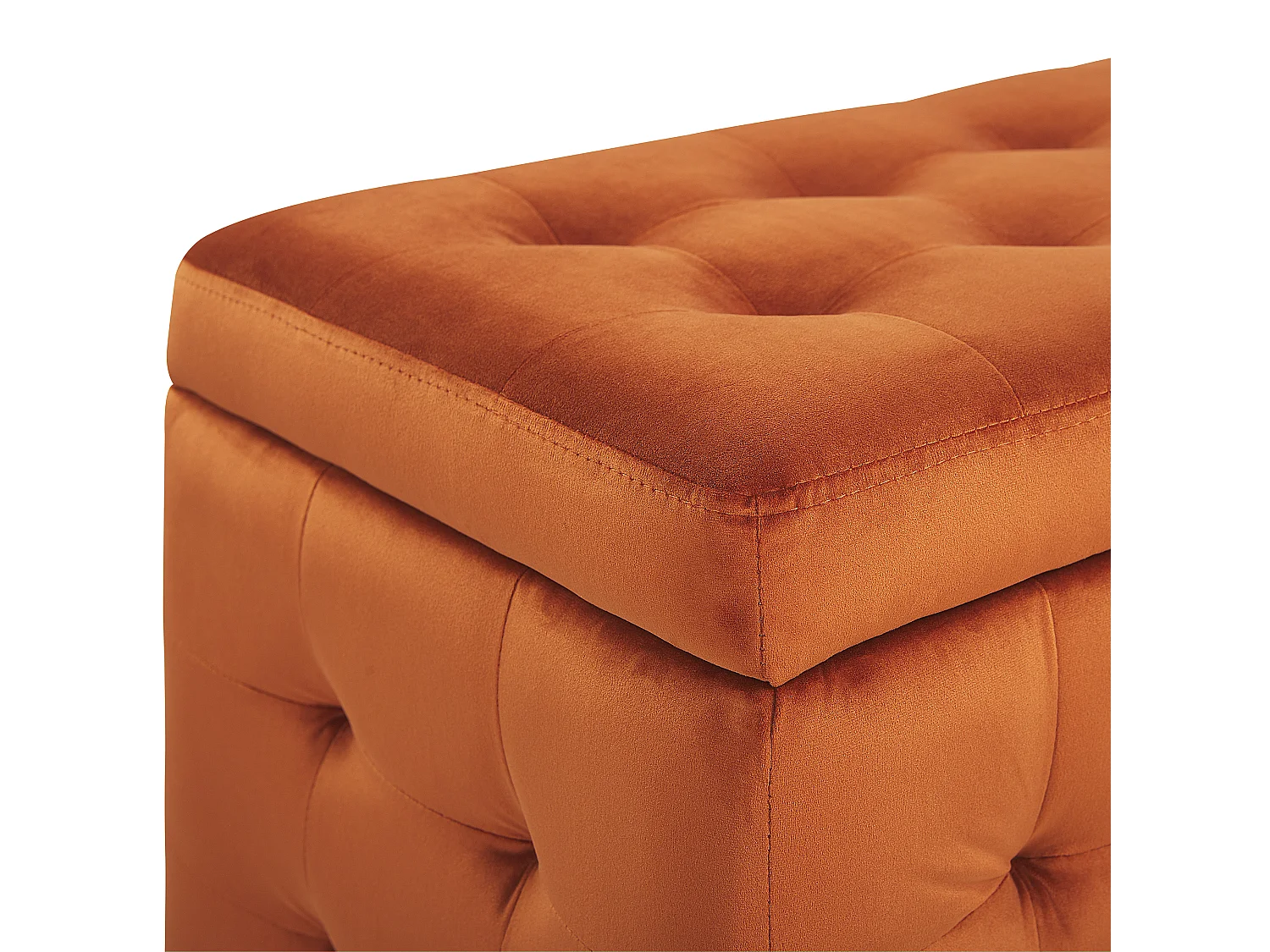 Otomana ze schowkiem MICHIGAN Welur Pomarańczowy