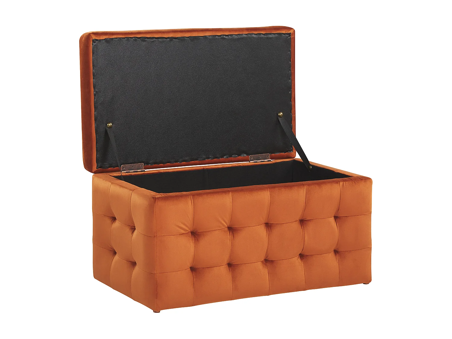 Repousa-pés com arrumação MICHIGAN Veludo Laranja