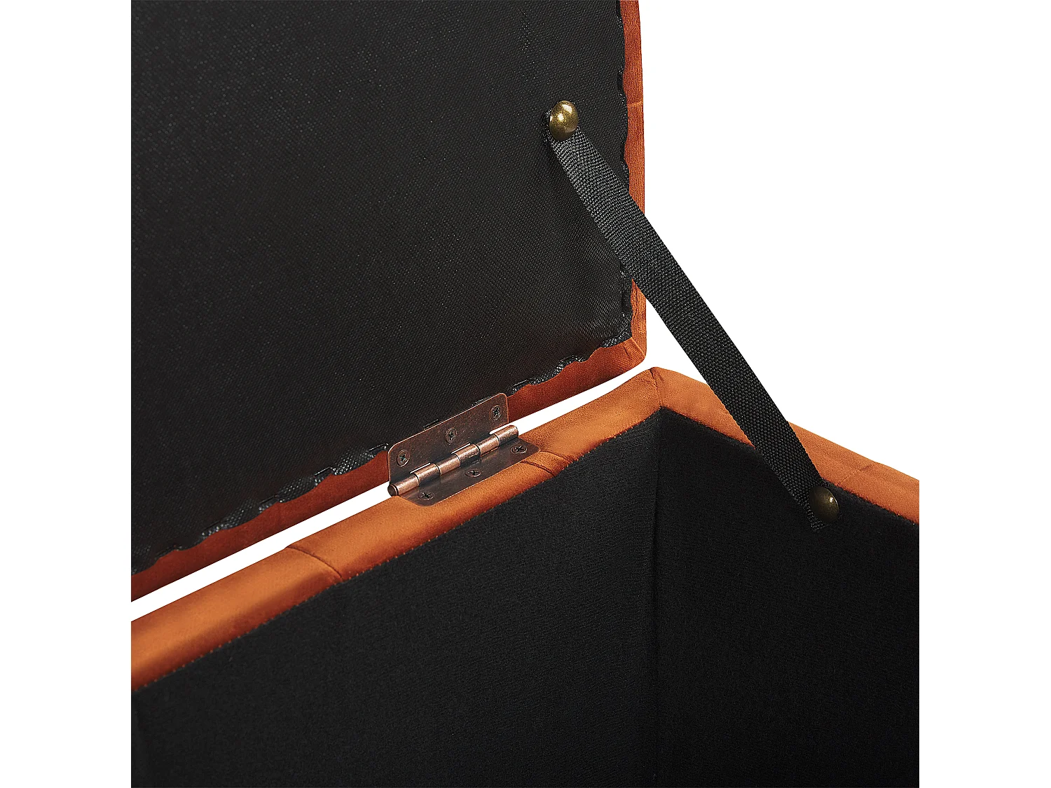 Repousa-pés com arrumação MICHIGAN Veludo Laranja