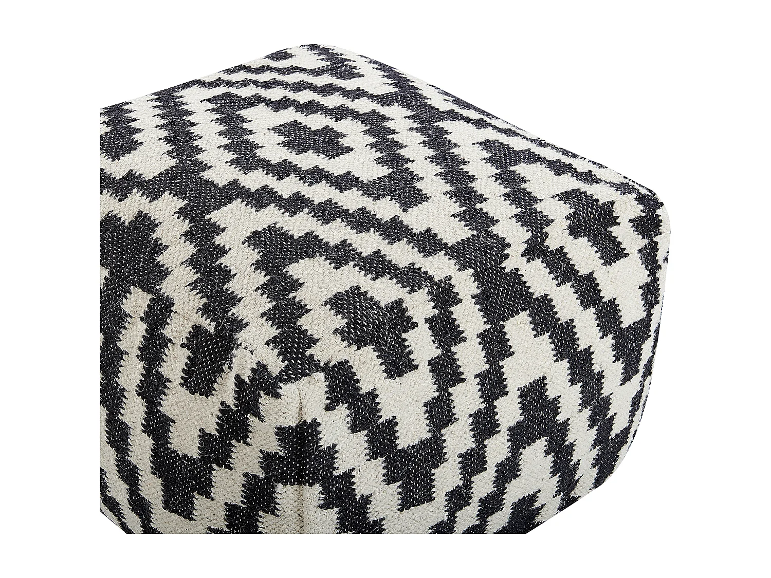 Poef KNIDOS Wol Zwart/wit 56 cm 56 cm 32 cm