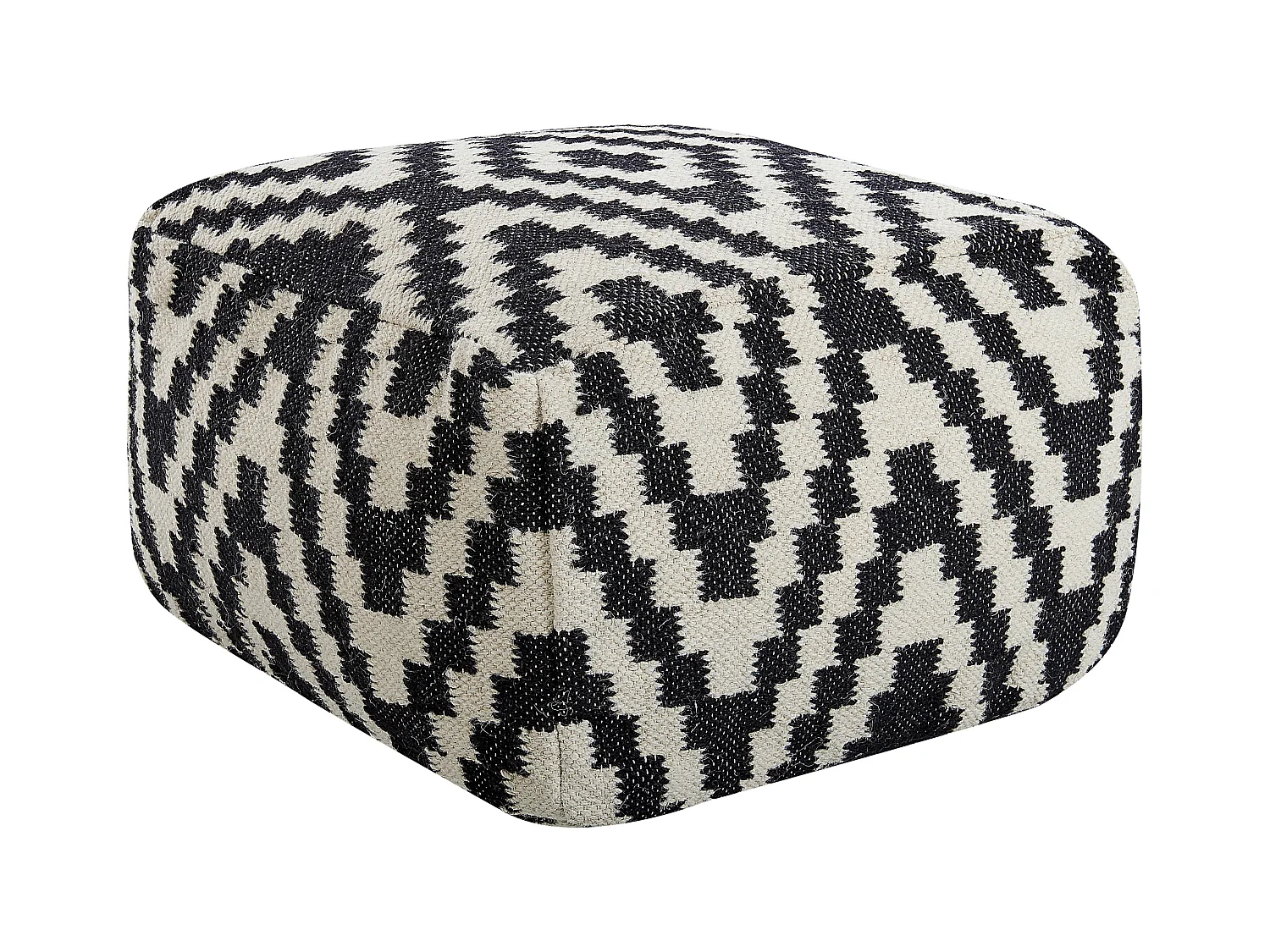 Pouf KNIDOS Laine Noir/blanc