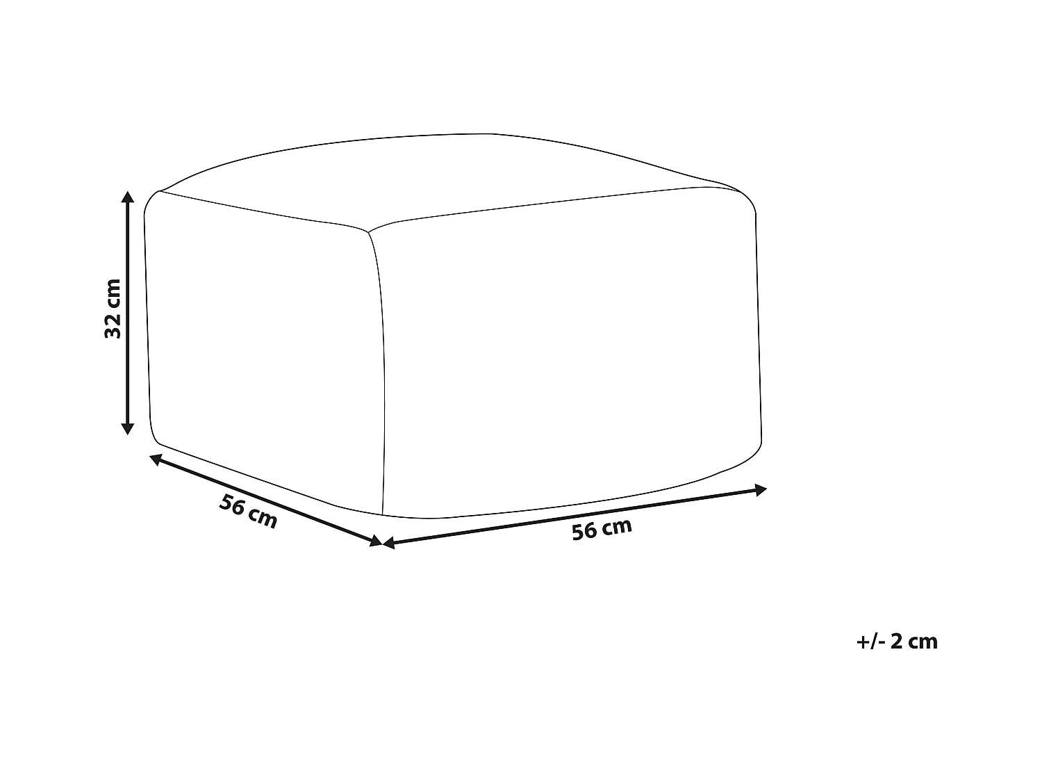 Puf KNIDOS Lana Negro/Blanco 56 cm 56 cm 32 cm