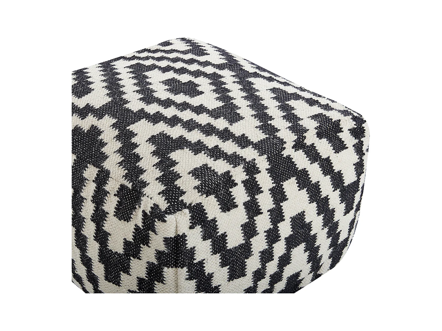 Puf KNIDOS Lana Negro/Blanco 56 cm 56 cm 32 cm