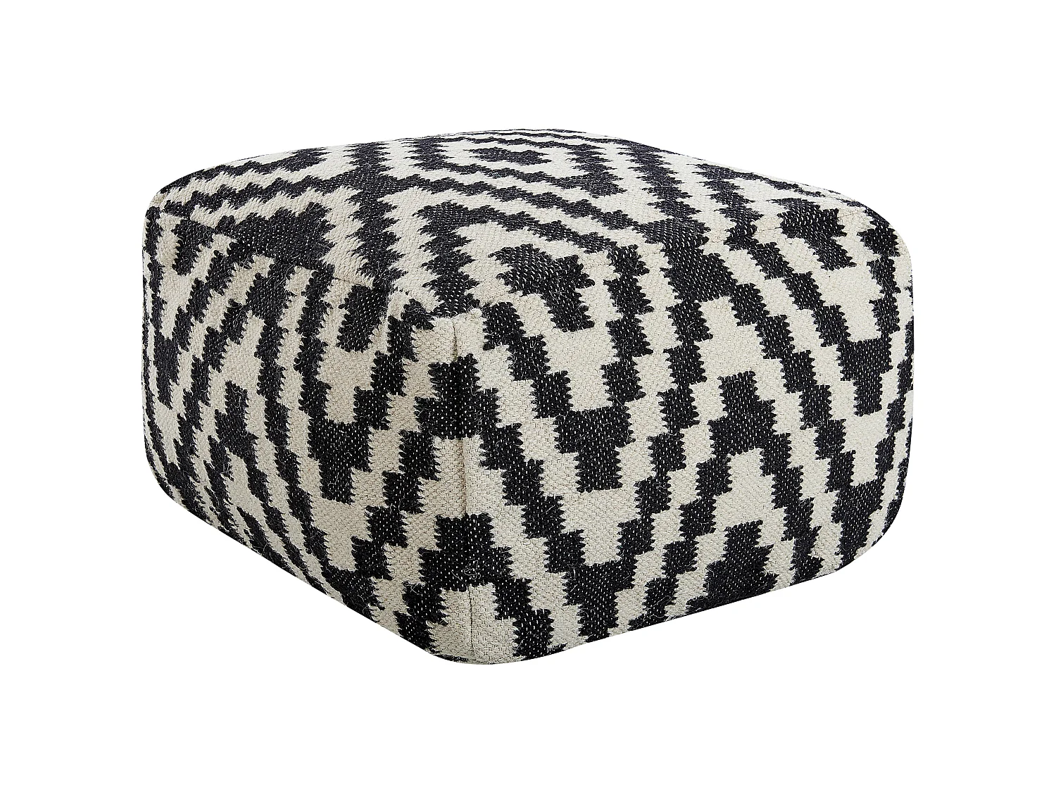 Pouf KNIDOS Lana Nero/ Bianco 56 cm 56 cm 32 cm