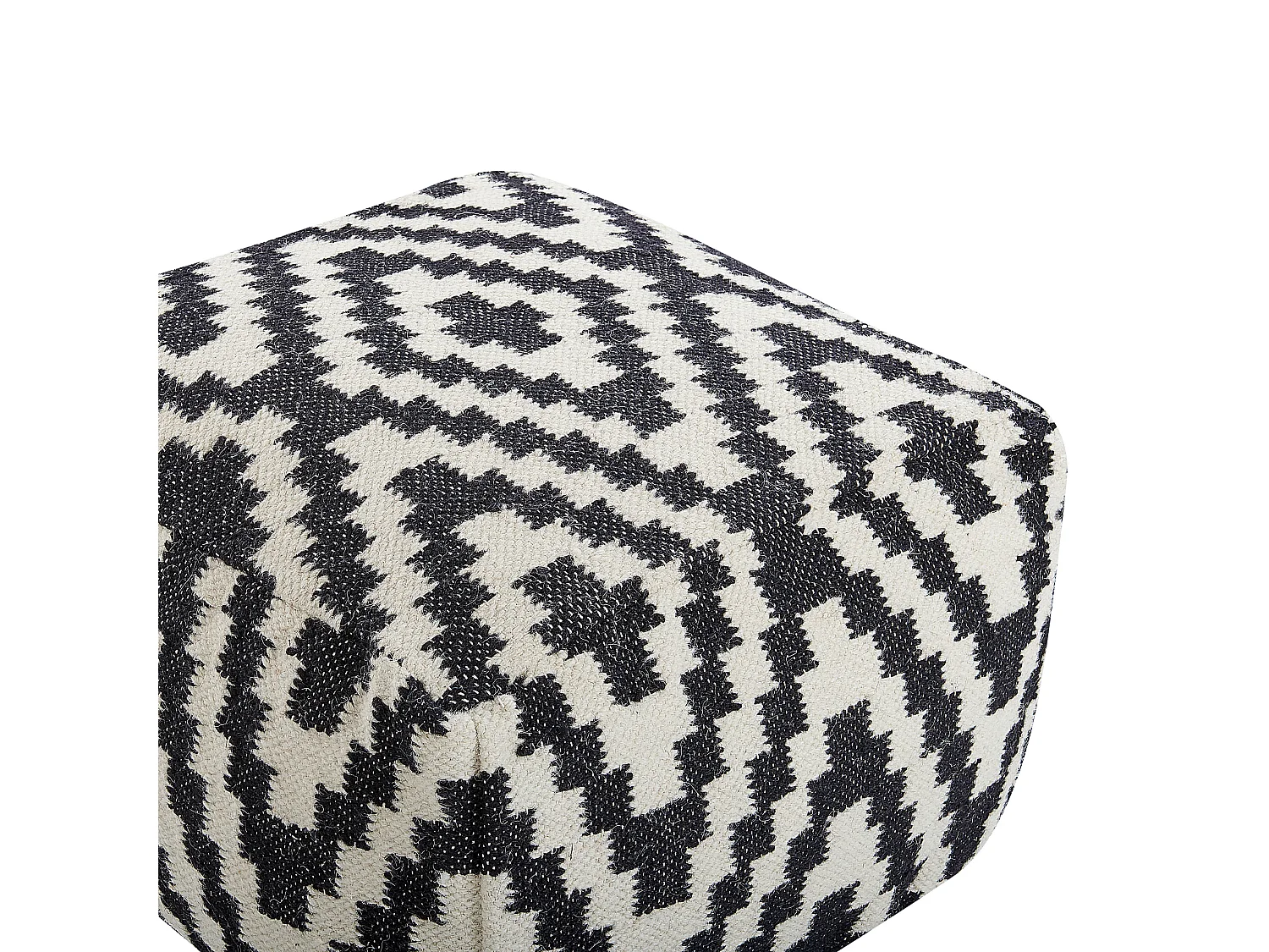 Pouf KNIDOS Lana Nero/ Bianco 56 cm 56 cm 32 cm