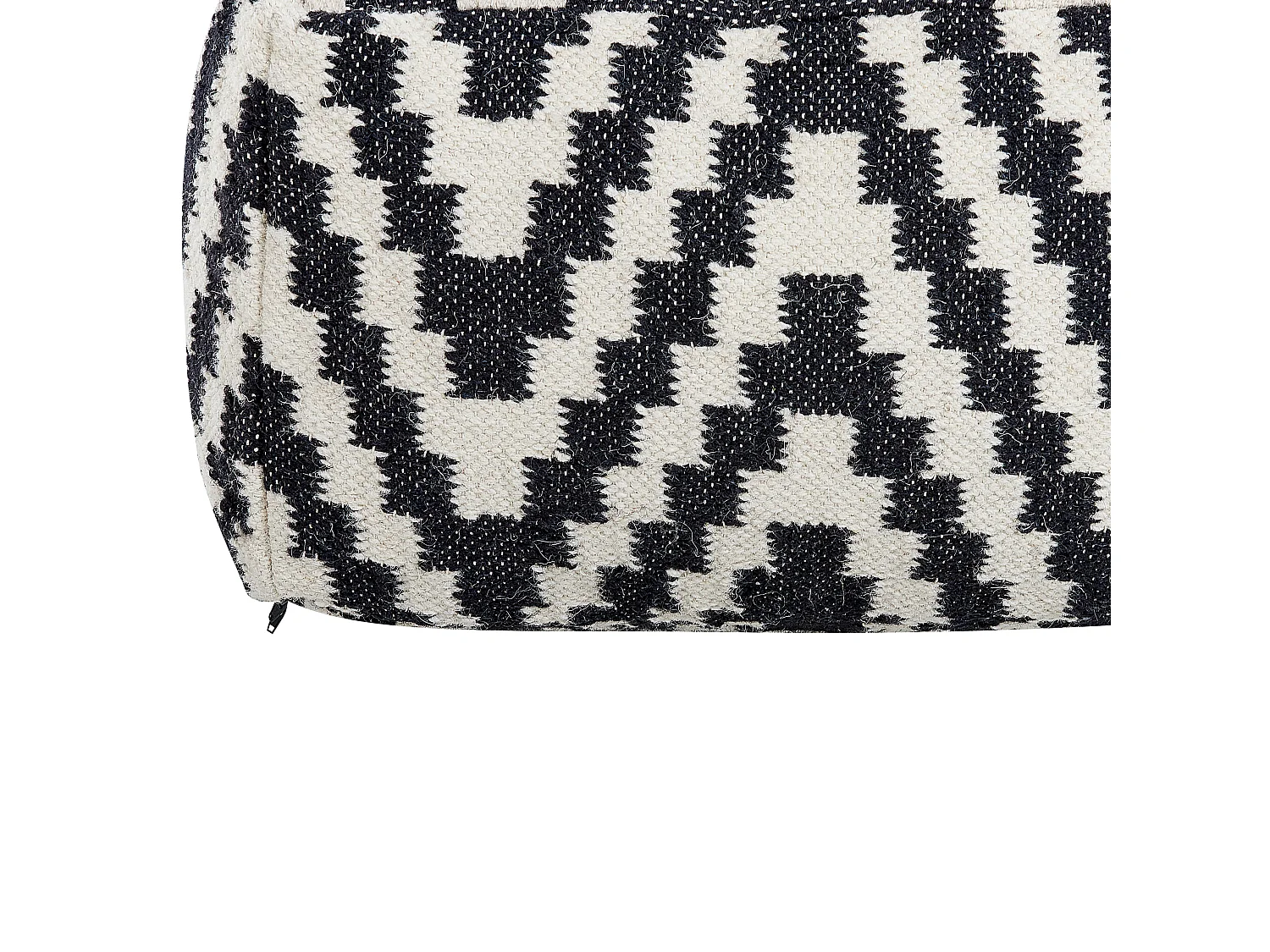 Pouf KNIDOS Lana Nero/ Bianco 56 cm 56 cm 32 cm