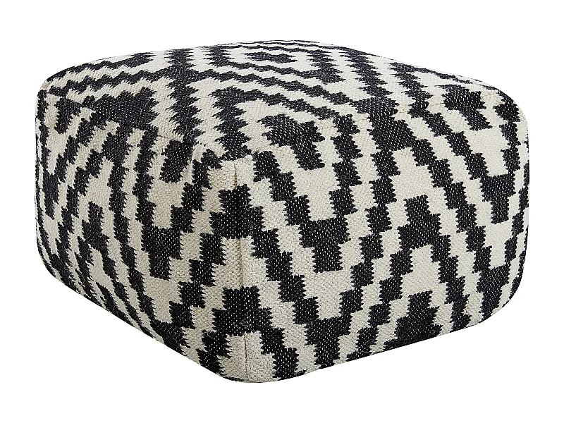 Pufe KNIDOS Lã Preto/Branco 56 cm 56 cm 32 cm