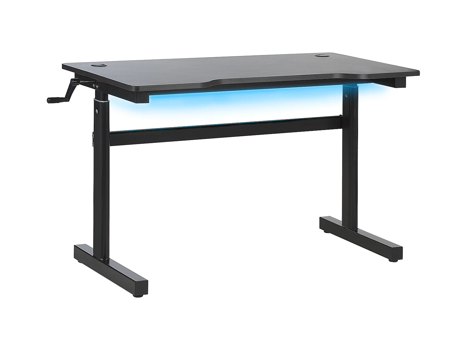Bureau gaming réglable manuellement DURBIN Noir 120 cm 60 cm LED RVB