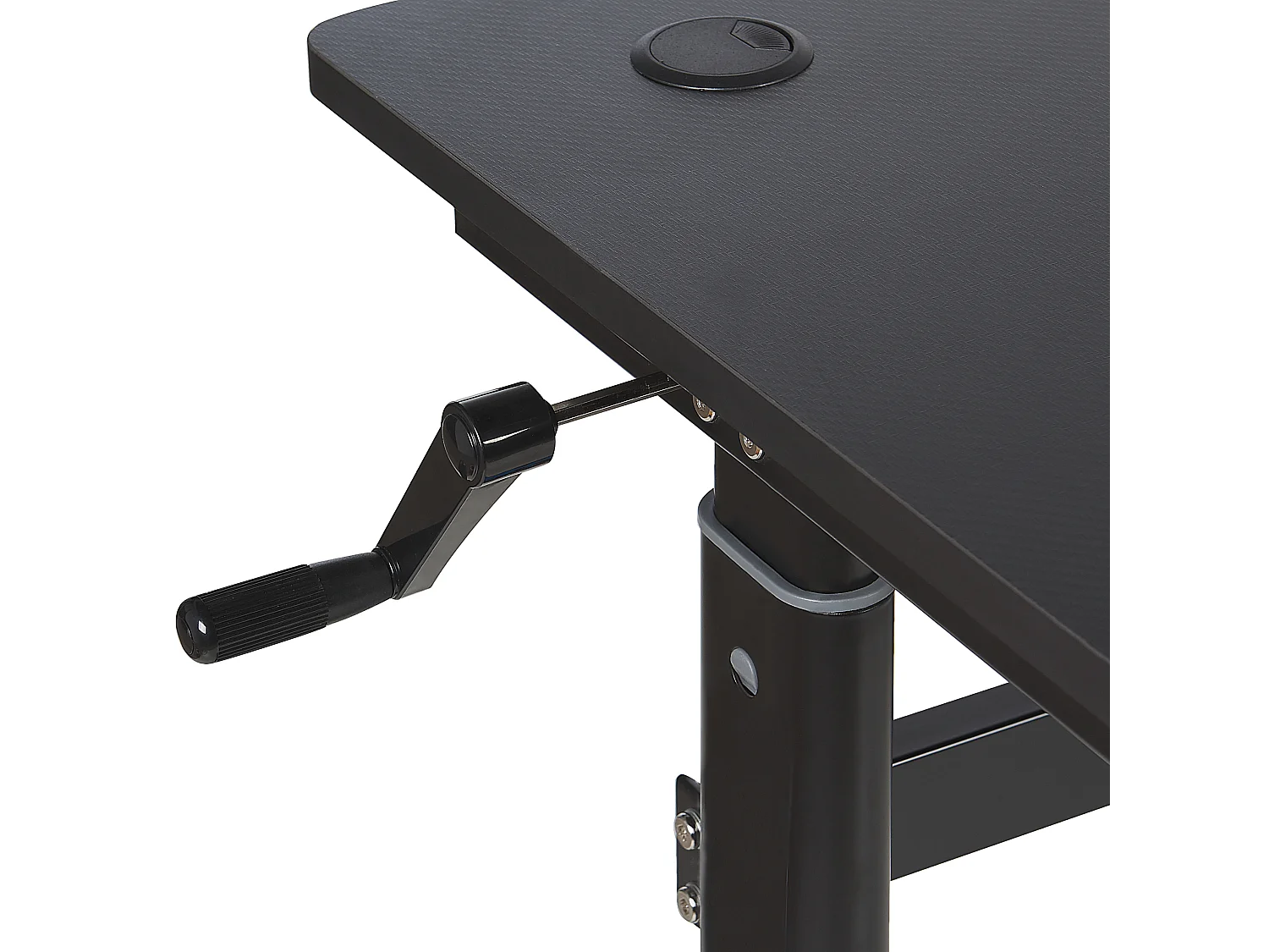 Bureau gaming réglable manuellement DURBIN Noir 120 cm 60 cm LED RVB