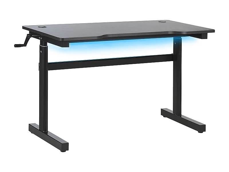 Scrivania da gaming regolabile e luci LED RGB 120 x 60 cm nero DURBIN