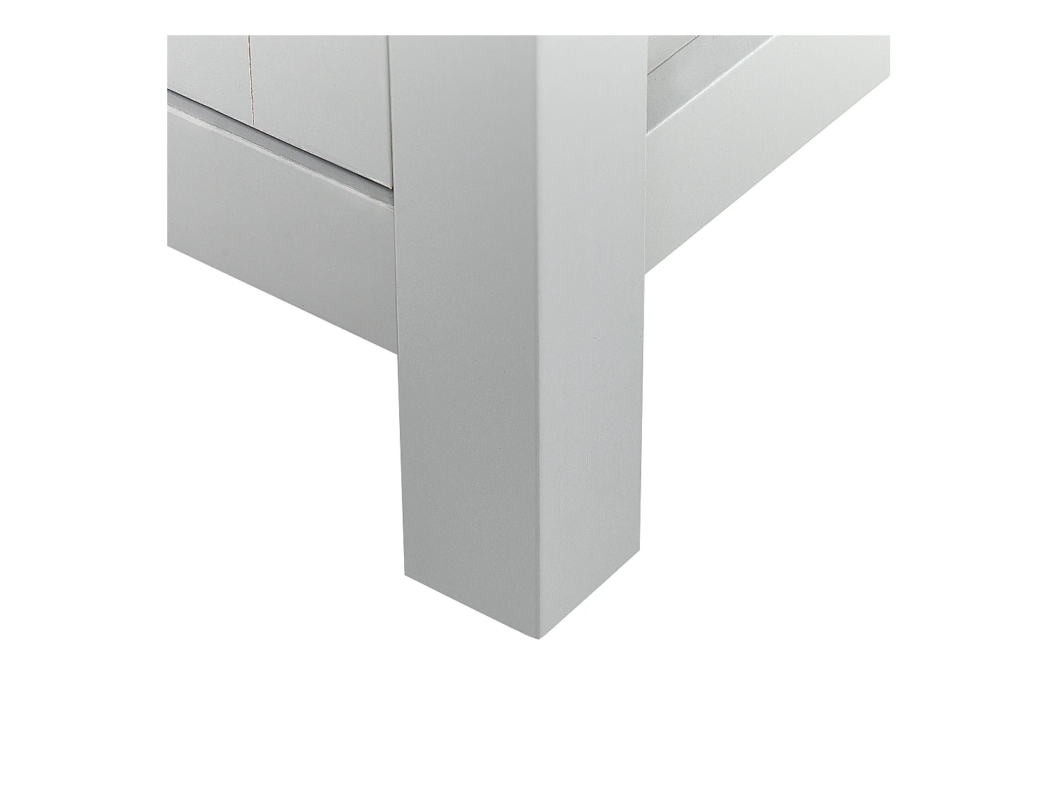 Hohes Bücherregal grau / heller Holzfarbton 4 Fächer 1 Schublade Landhaus Clio