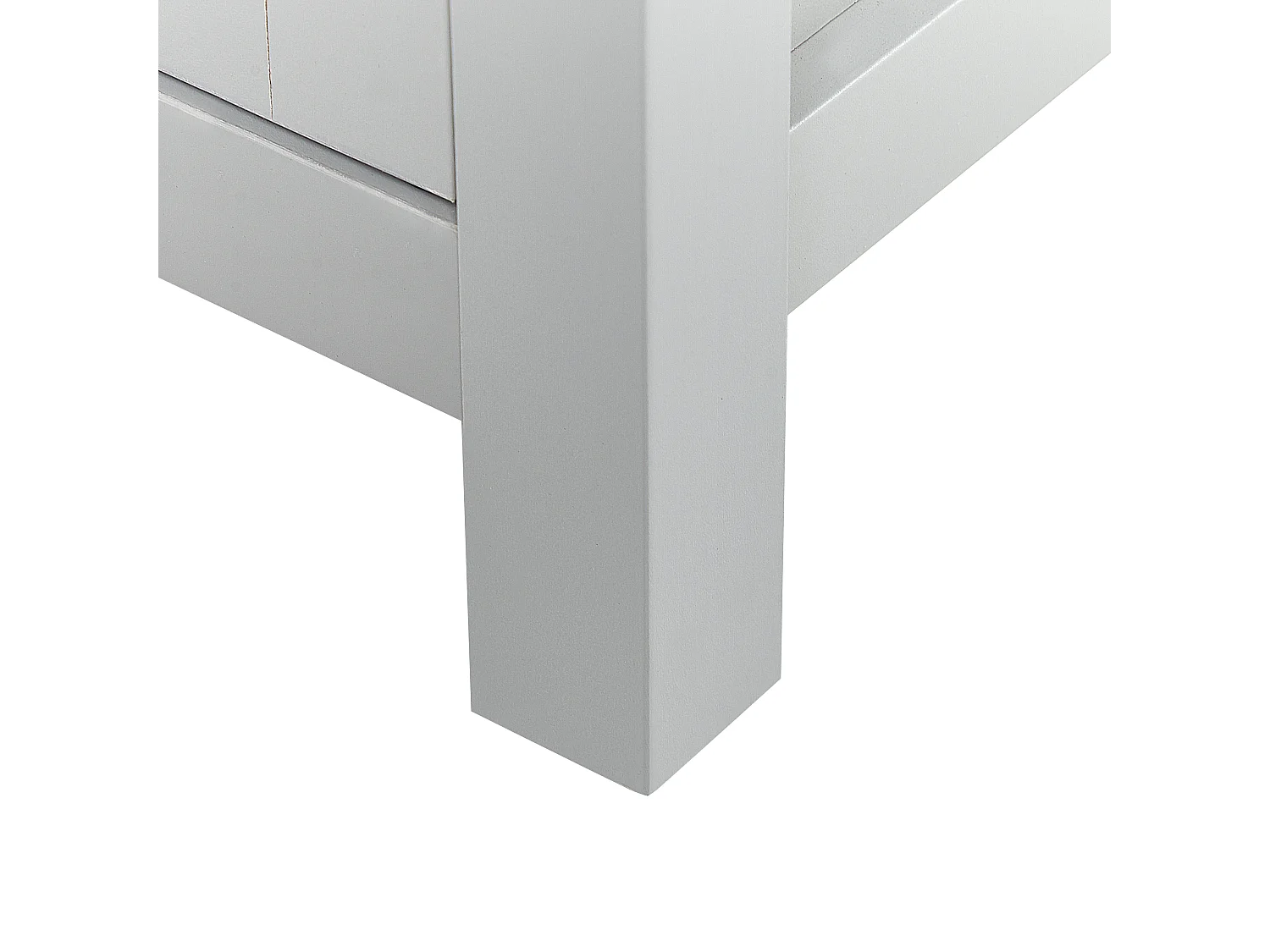 Hohes Bücherregal grau / heller Holzfarbton 4 Fächer 1 Schublade Landhaus Clio