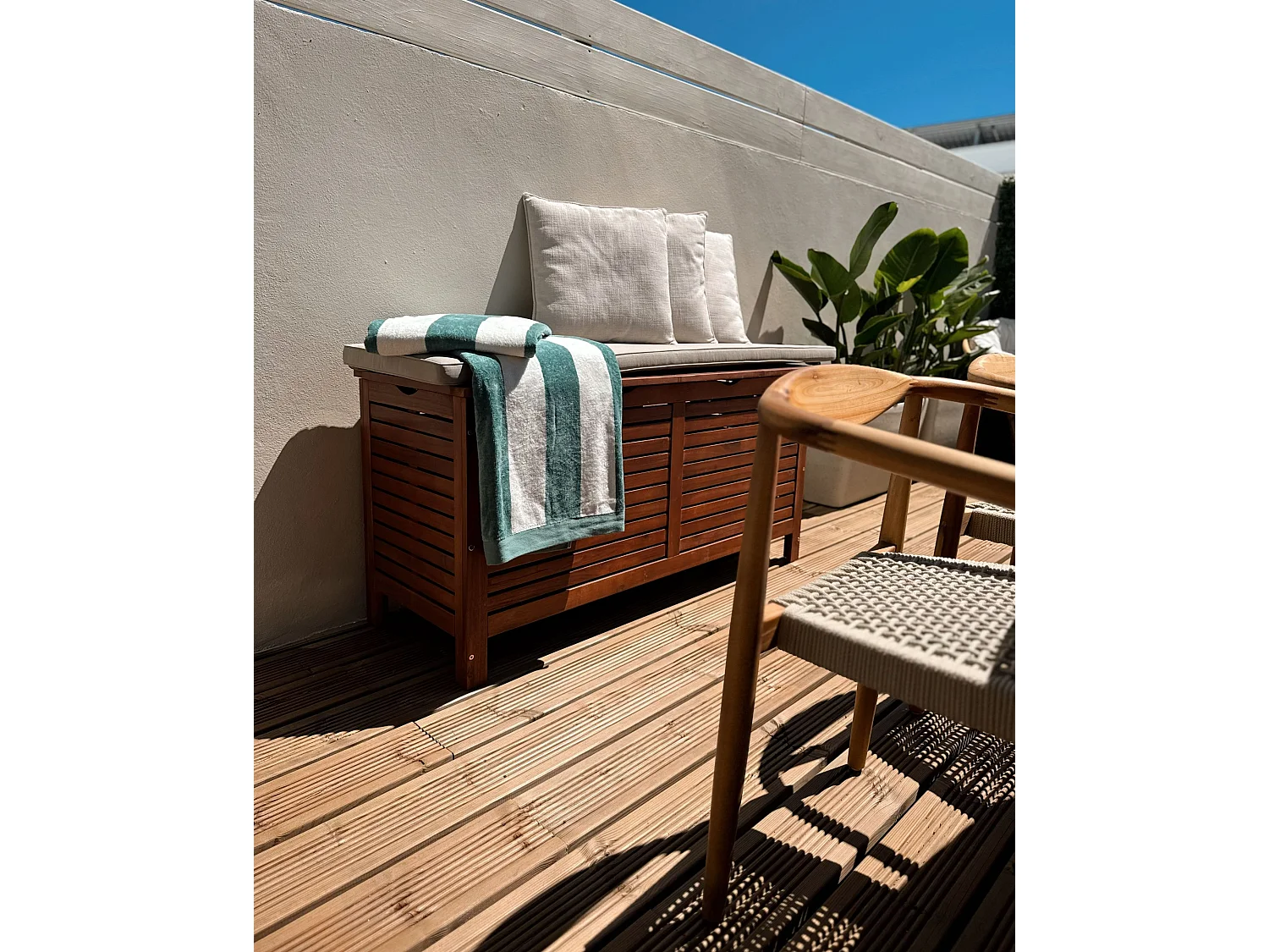 Coffre de rangement RIVIERA Acacia 130 cm 48 cm Marron
