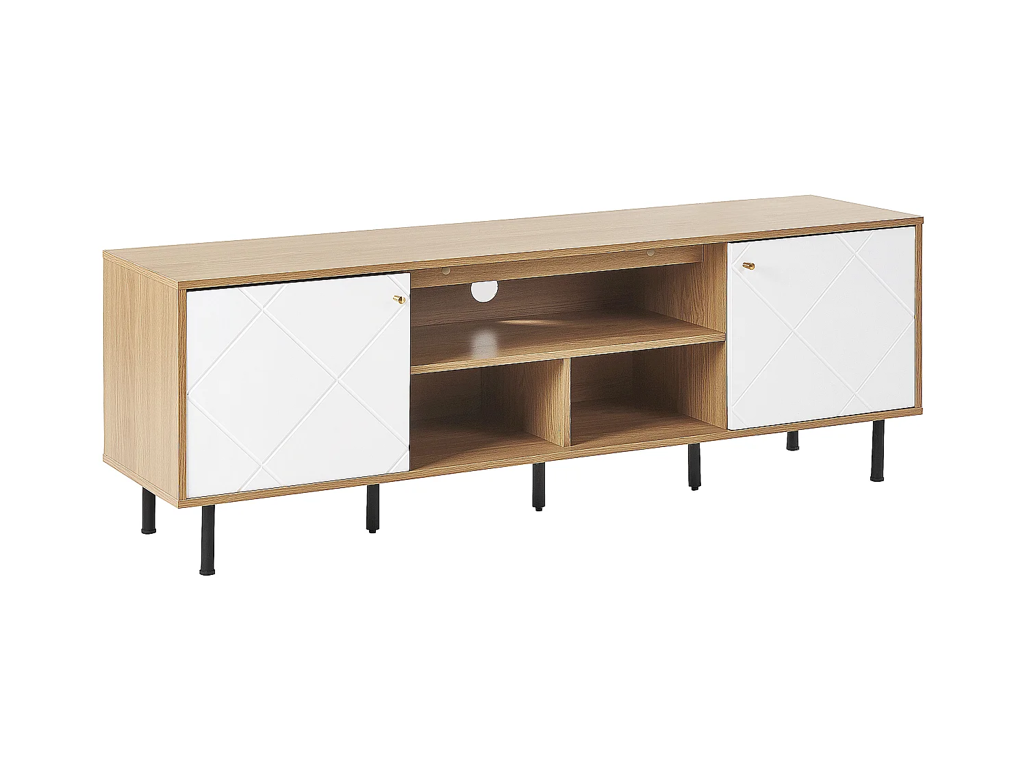 Meuble TV PALMER Marron/blanc