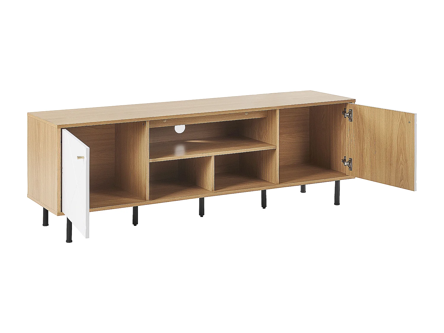 Meuble TV PALMER Marron/blanc