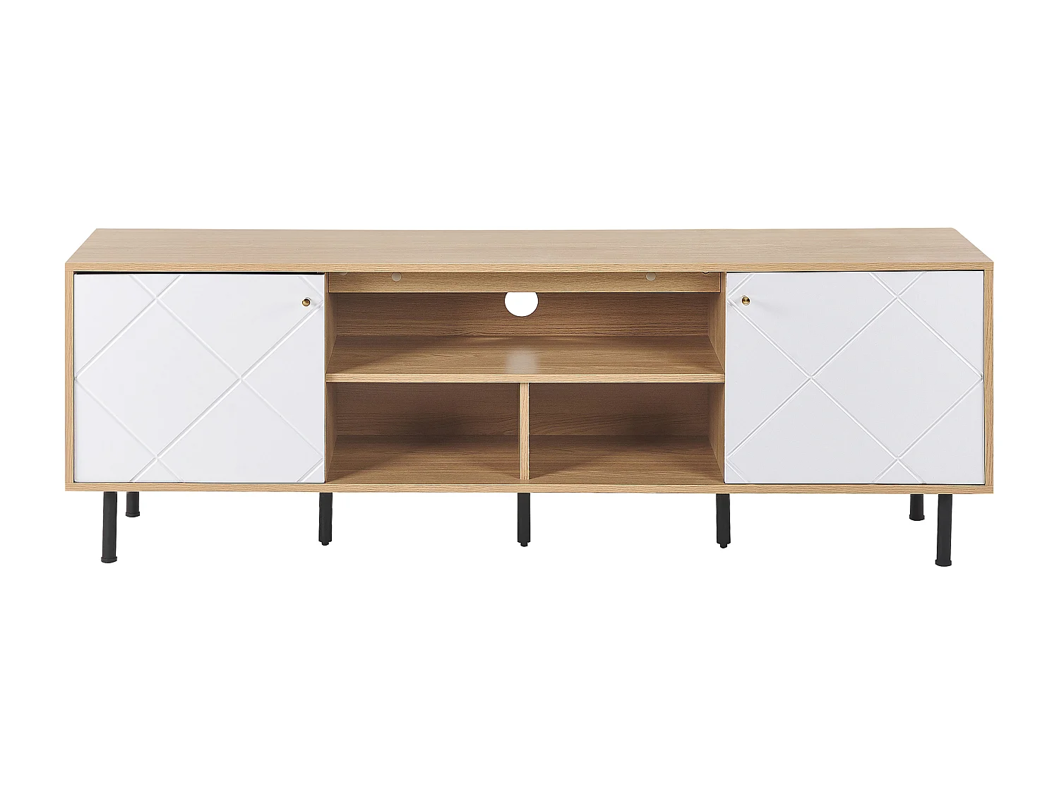 Meuble TV PALMER Marron/blanc