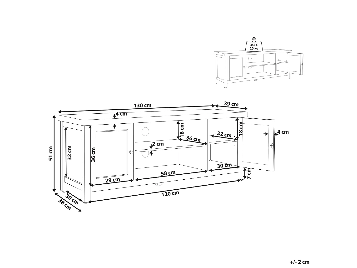 TV-meubel HAMP Grijs