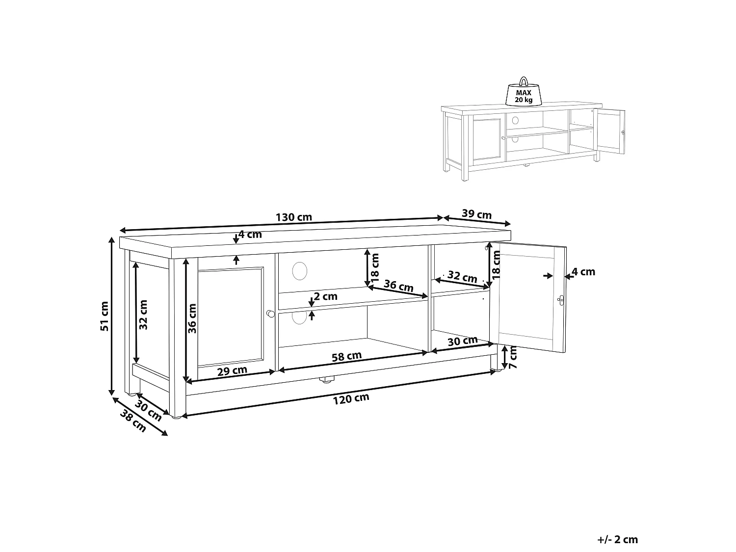 Móvel de TV HAMP Cinzento