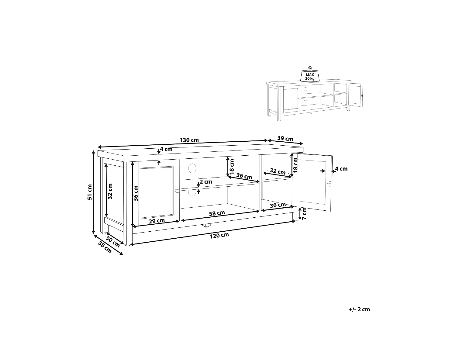 Szafka RTV HAMP Szary