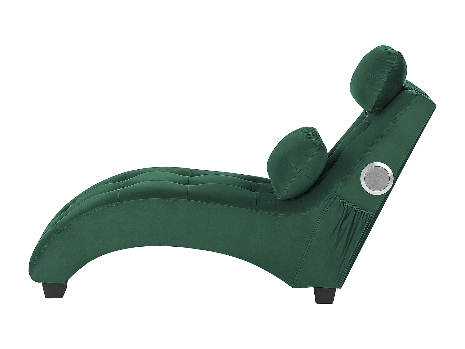 Chaiselongue SIMORRE Samtstoff Smaragdgrün mit Bluetooth-Lautsprecher