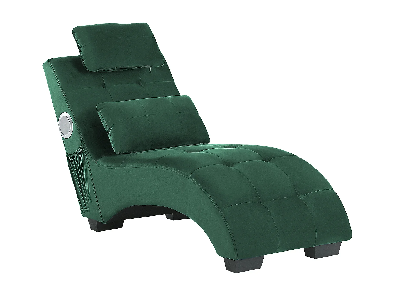 Chaise longue SIMORRE Fluweel Smaragdgroen Met ingebouwde Bluetooth speaker