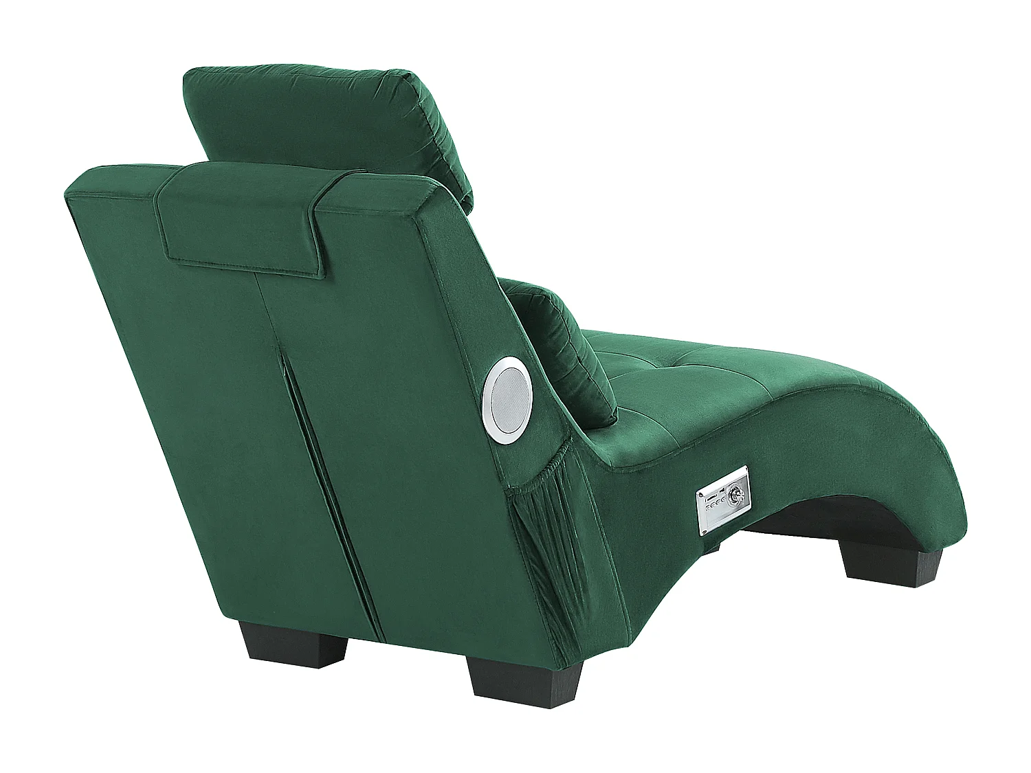 Chaise longue SIMORRE Fluweel Smaragdgroen Met ingebouwde Bluetooth speaker