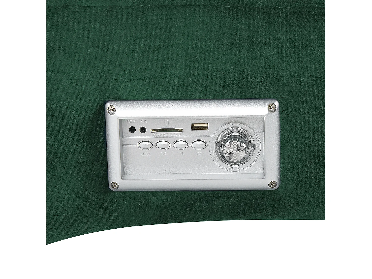 Chaise longue SIMORRE Fluweel Smaragdgroen Met ingebouwde Bluetooth speaker