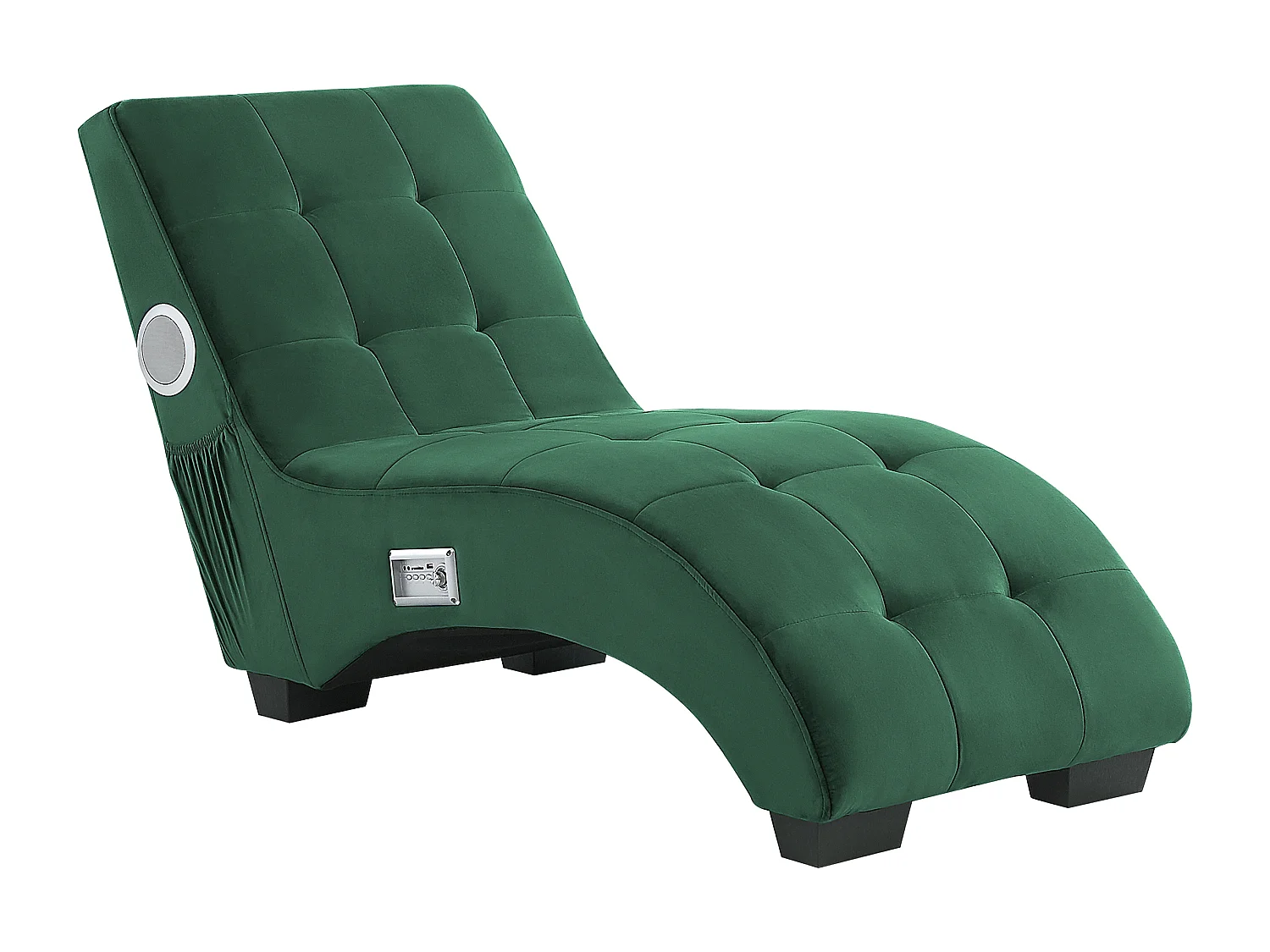 Chaise longue SIMORRE Velluto Verde smeraldo con altoparlante Bluetooth integrato