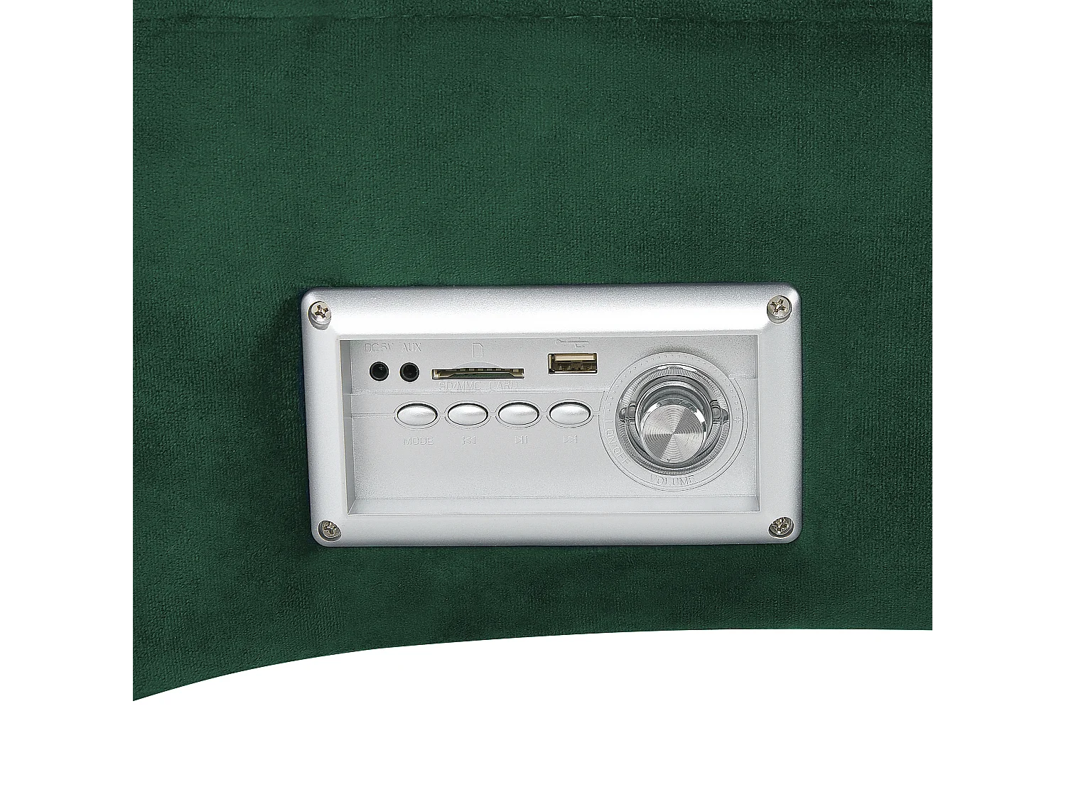 Chaise longue SIMORRE Velluto Verde smeraldo con altoparlante Bluetooth integrato