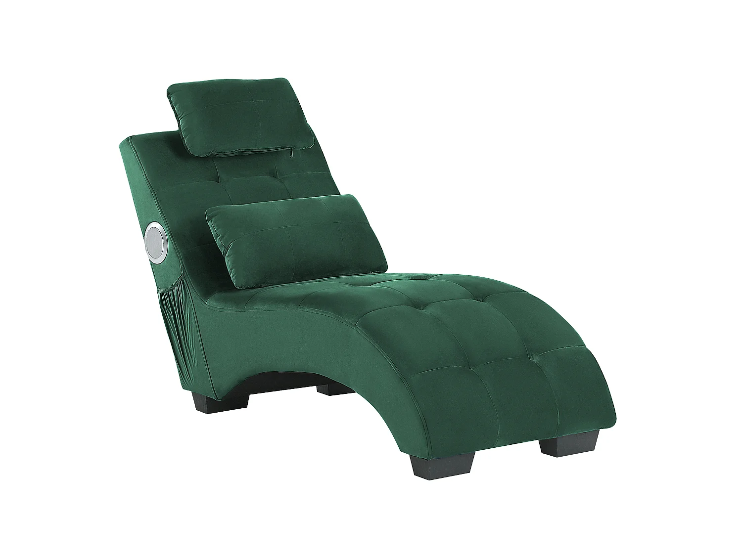 Chaise longue SIMORRE Velluto Verde smeraldo con altoparlante Bluetooth integrato