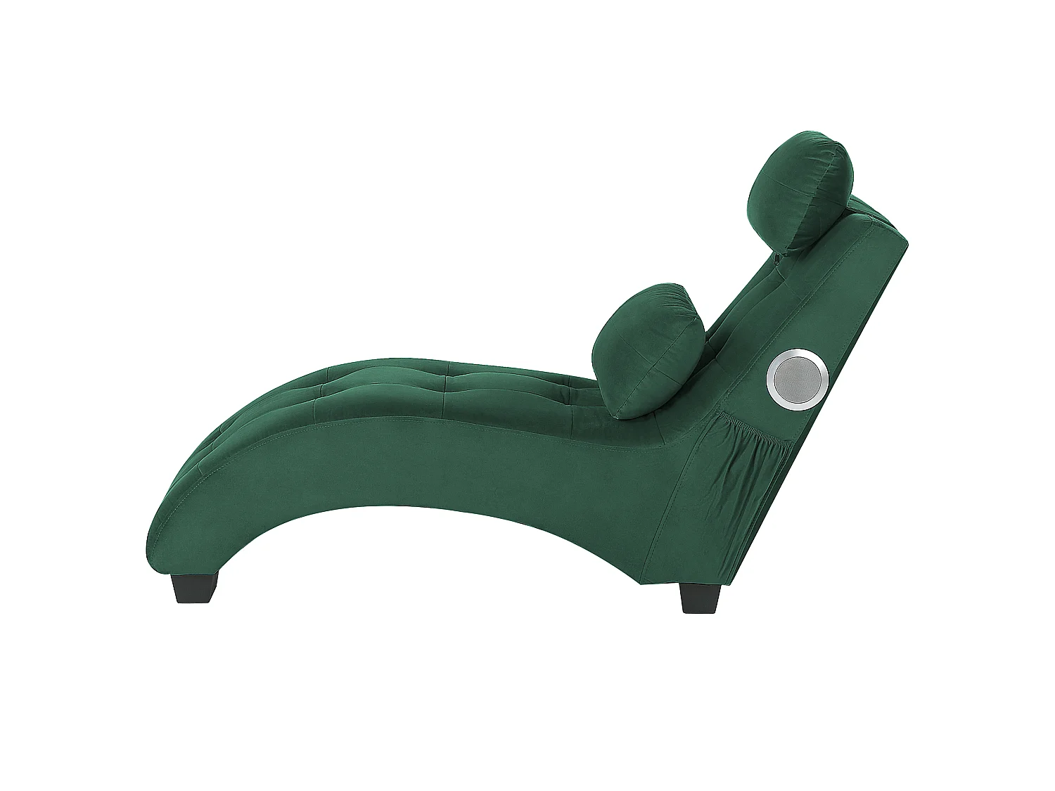 Chaise longue SIMORRE Velluto Verde smeraldo con altoparlante Bluetooth integrato